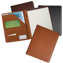 Burgundy, Navy Blue and Tan Leather Business Padfolios